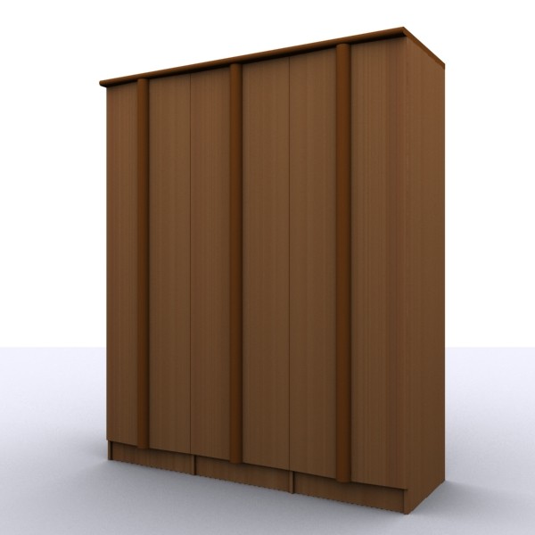 3d door wardrobe model - 3 door wardrobe by Eonites